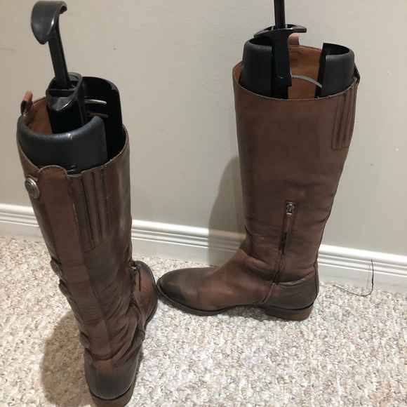 Arturo Chiang Brown Leather Knee High Riding Boots, Women’s 8M/38 - Picture 5 of 9